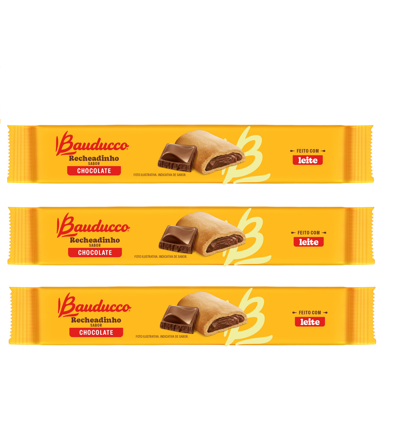 Bauducco Biscoito Recheadinho Chocolate (3x104g)